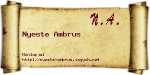 Nyeste Ambrus névjegykártya